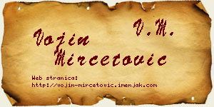 Vojin Mirčetović vizit kartica